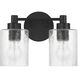 Lyndsey 2 Light 12.38 inch Flat Black Vanity Light Wall Light