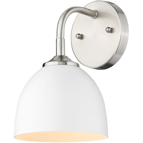Zoey 1 Light 6 inch Pewter Wall Sconce Wall Light in Matte White