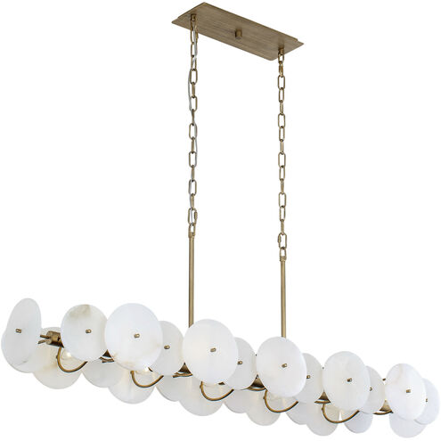 Cosmos 10 Light 50 inch Havana Gold Linear Pendant Ceiling Light, Smithsonian Collaboration