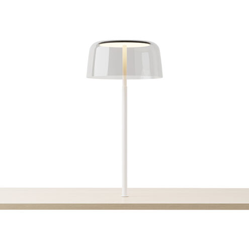Yurei 14 inch 14.00 watt Matte White Co-Working Lamp Portable Light in Acrylic Clear