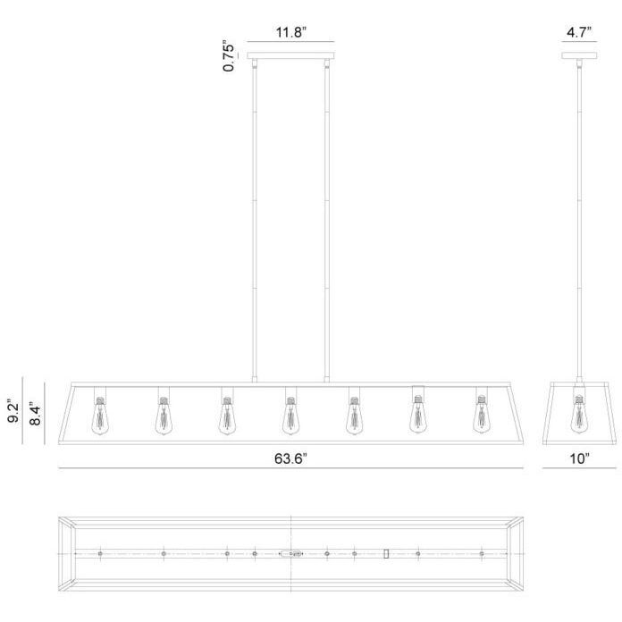 Candor 7 Light 10 inch Rusty Black Chandelier Ceiling Light