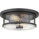 Savannah 2 Light 11 inch Bronze Flush Mount Ceiling Light