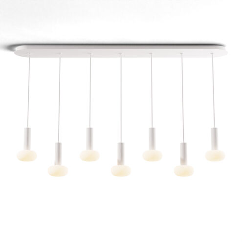 Combi LED 49 inch Matte White Pendant Ceiling Light, Suspension / Flush Mount 2-in-1