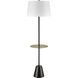 Abberwick 64 inch 150.00 watt Matte Black with Brass Floor Lamp Portable Light