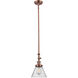 Franklin Restoration Cone LED 8 inch Antique Copper Mini Pendant Ceiling Light in Seedy, Franklin Restoration