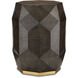 Kendall 17 inch Dove Gray and Polished Brass Accent Table