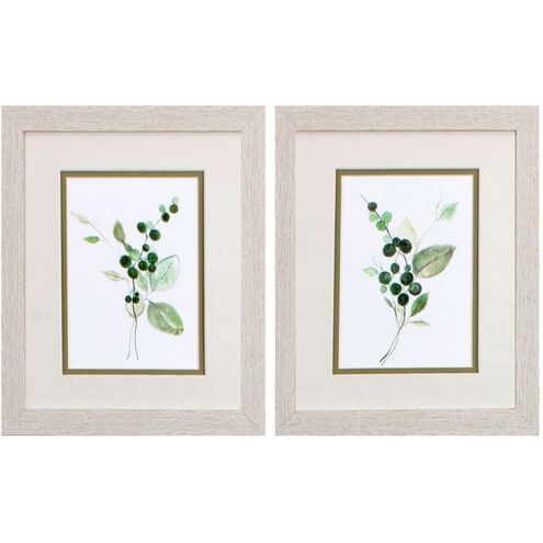 Florals Collection Green Framed Art