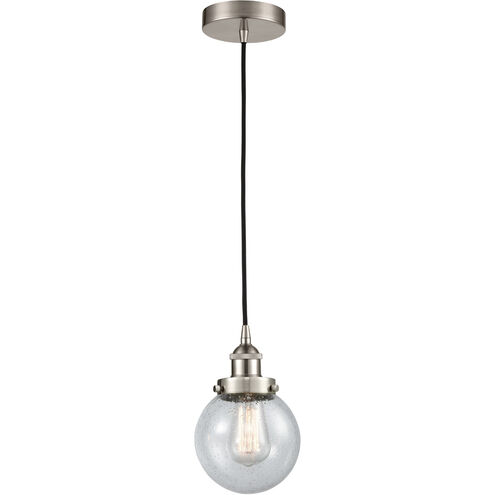 Edison Beacon 1 Light 6 inch Brushed Satin Nickel Mini Pendant Ceiling Light