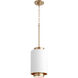 Fort Worth 1 Light 8 inch Studio White and Aged Brass Mini Pendant Ceiling Light