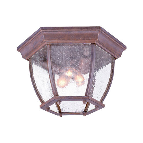 FM 3 Light 11 inch Burled Walnut Exterior Flushmount