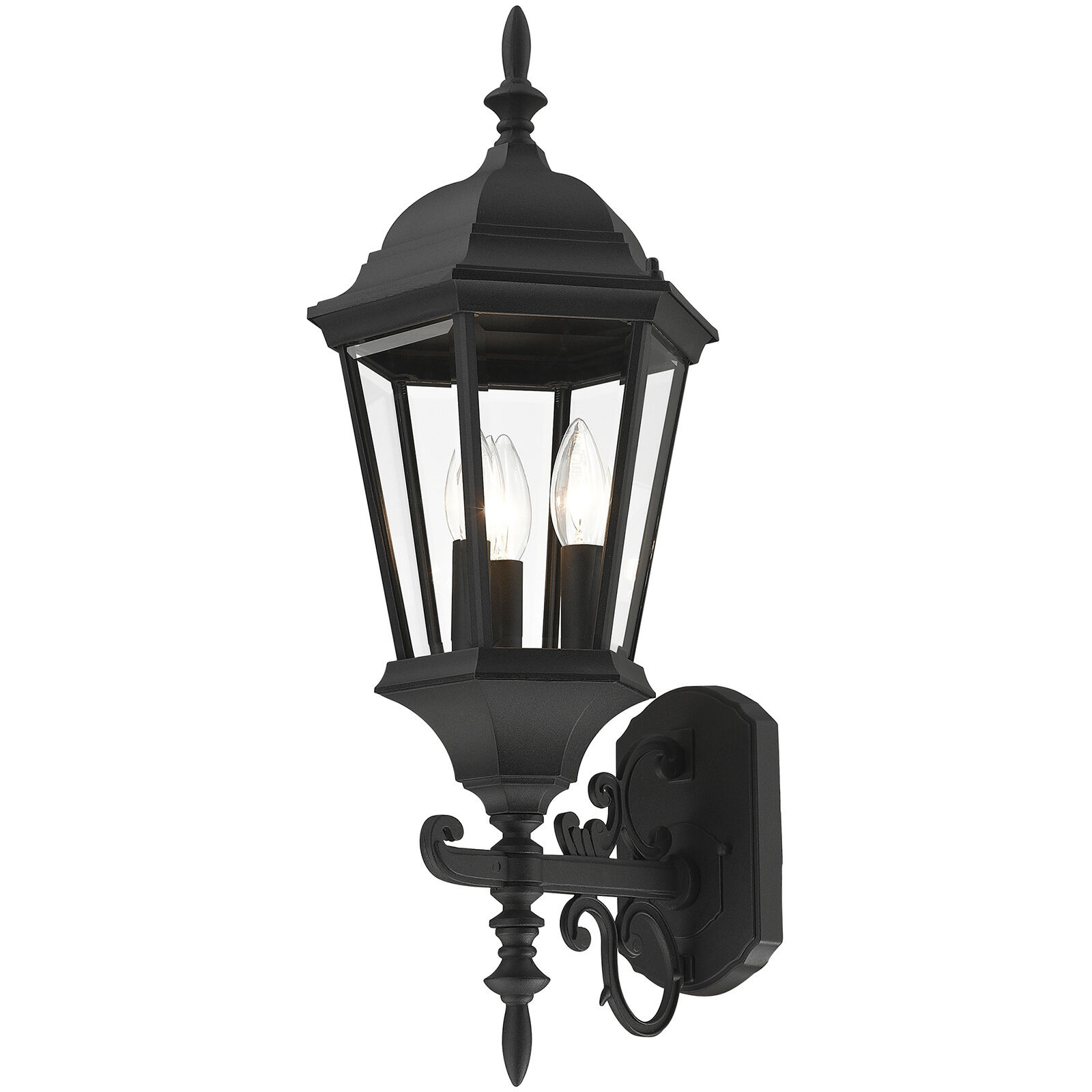 Hamilton 3 Light 25 inch Textured Black Outdoor  Wall Lantern