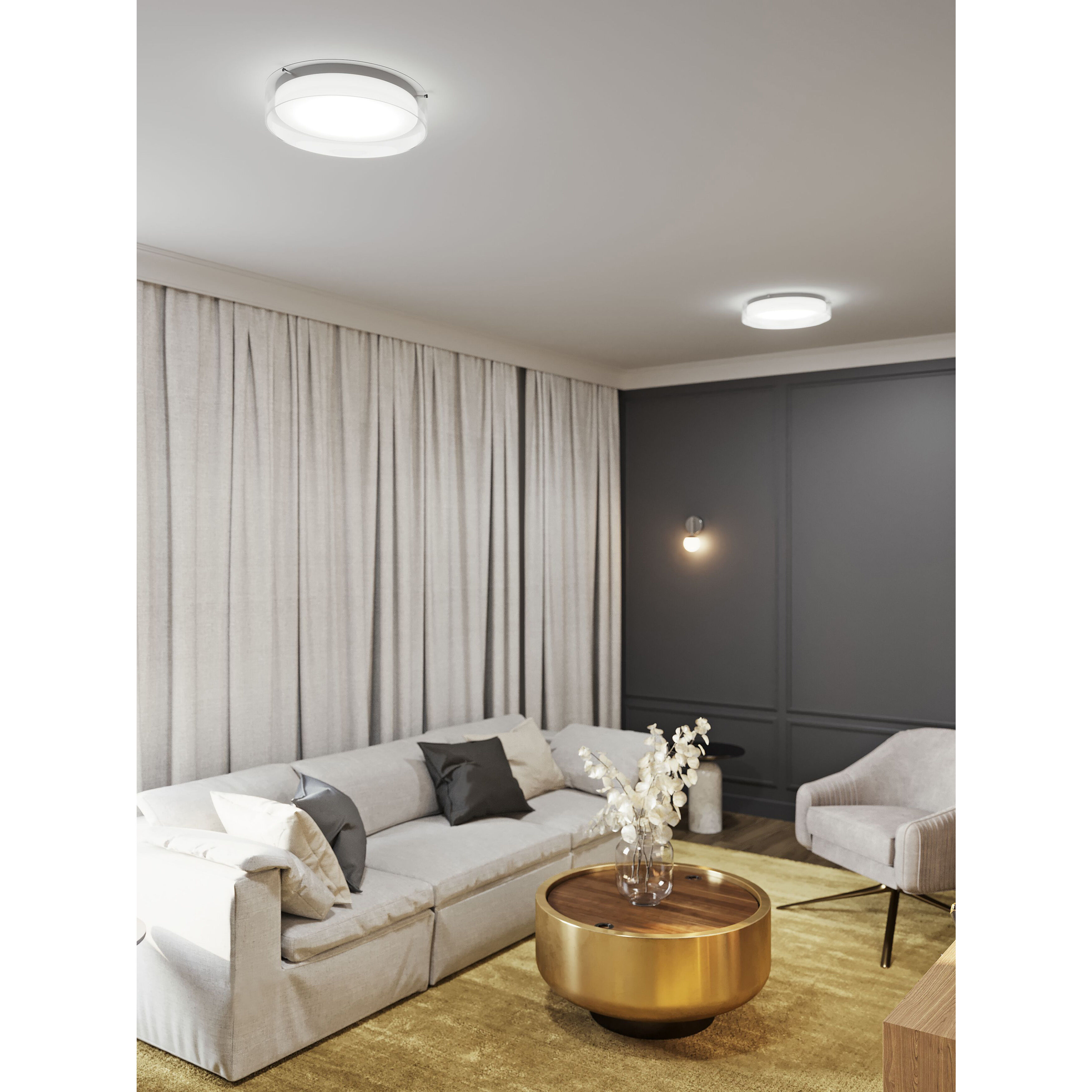 Chrome flush sale mount light