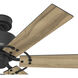 Gilrock 52 inch Matte Black with Golden Maple/Matte Black Blades Ceiling Fan