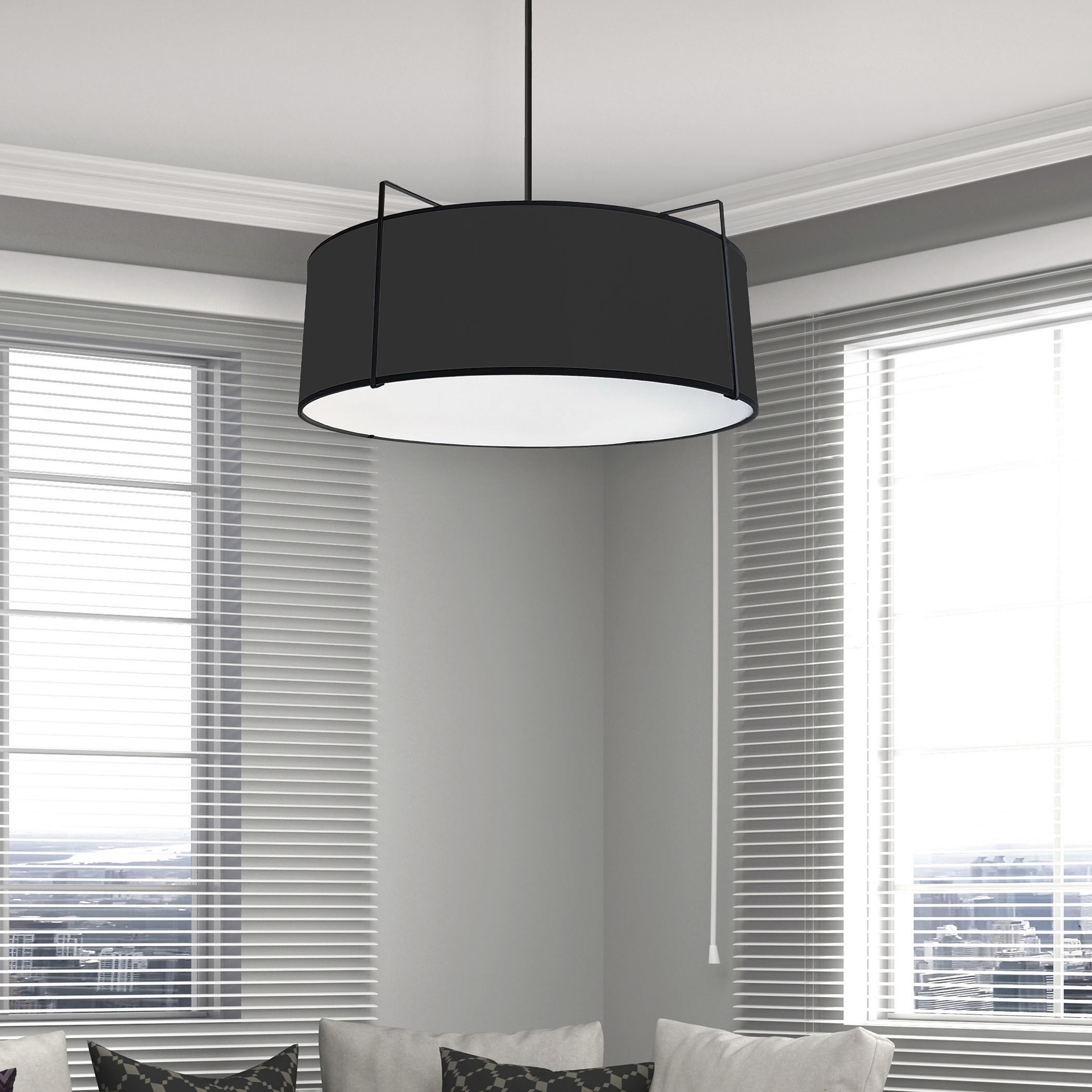 Trapezoid 4 Light 24 inch Black Pendant Ceiling Light