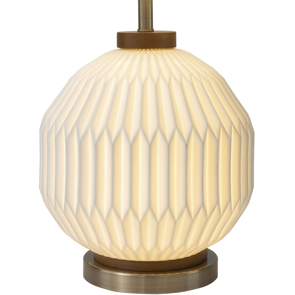 Moraga 24 inch 100.00 watt Walnut and White with Weathered Brass Table Lamp Portable Light