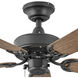 Cabana 36 inch Matte Black with Walnut Blades Fan, Regency Series