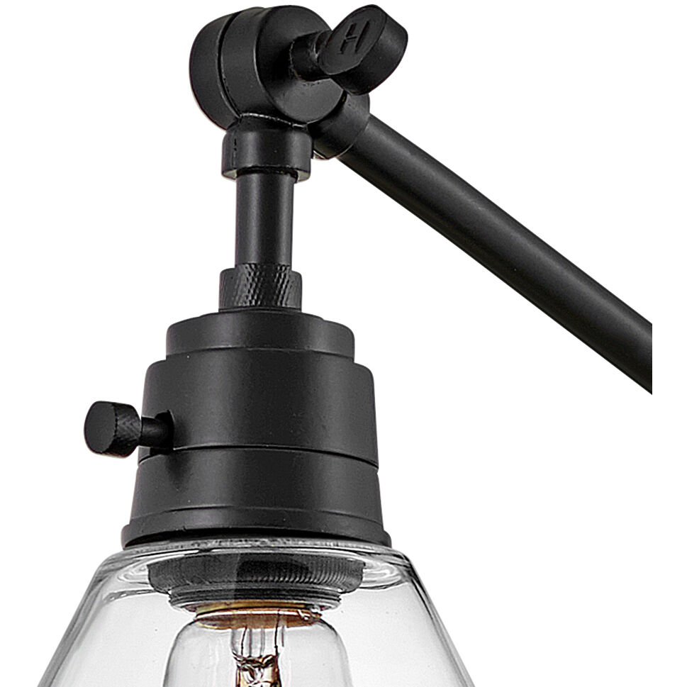 Arti 1 Light 7.75 inch Black Indoor Wall Sconce Wall Light in Black / Clear