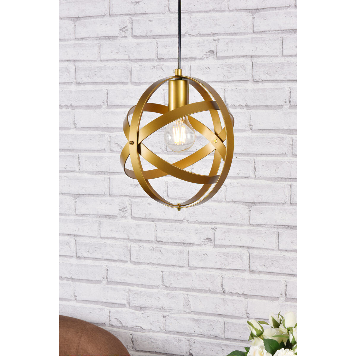 Celeste 1 Light 9.8 inch Brass Pendant Ceiling Light
