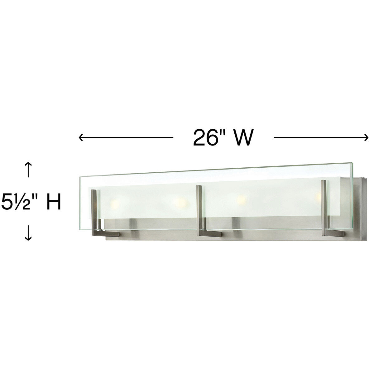 Latitude 4 Light 26 inch Brushed Nickel Vanity Light Wall Light