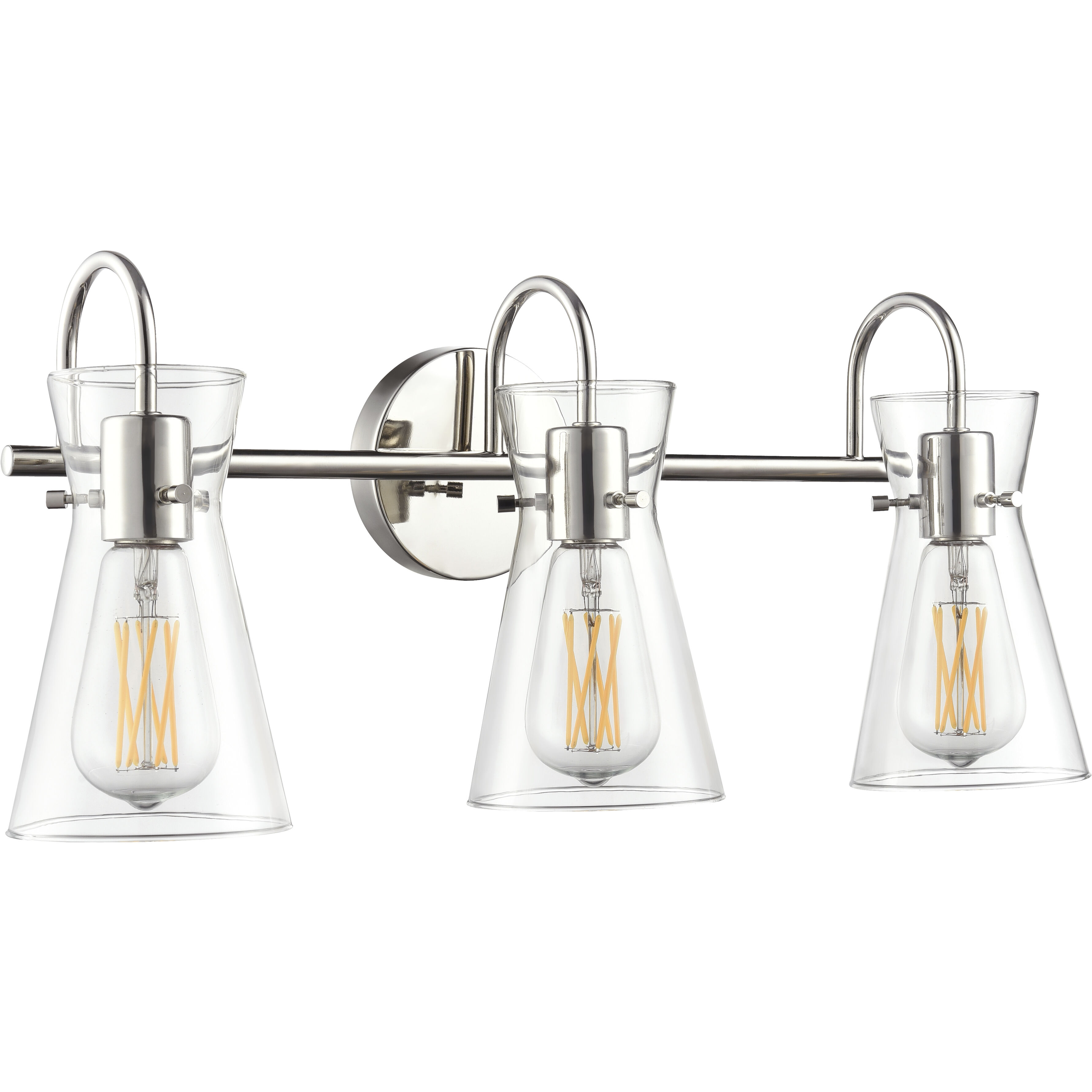 Camellia 3 Light 22 inch Polished Nickel Bathroom Vanity Light Wall Light