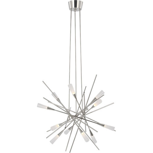 Chapman & Myers Stellar LED 27.25 inch Polished Nickel Chandelier Ceiling Light, Medium