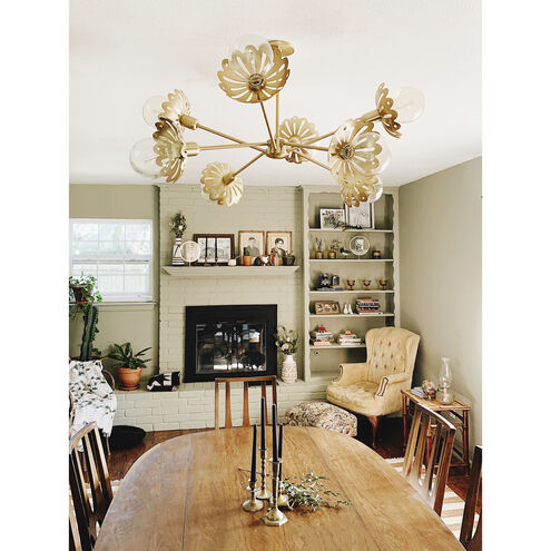 Alyssa 8 Light 42 inch Aged Brass Chandelier Ceiling Light