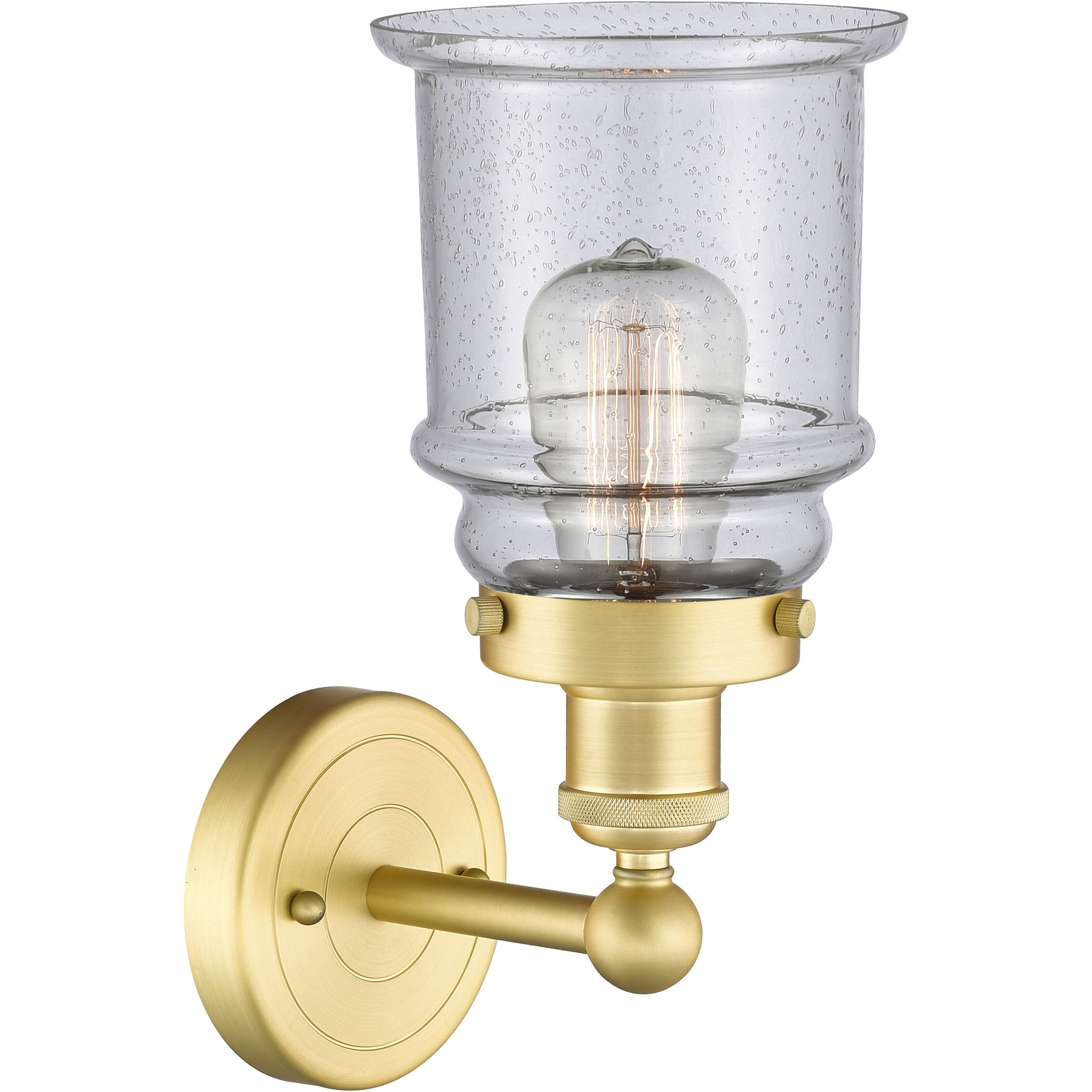 Canton 1 Light 6 inch Satin Gold Sconce Wall Light in Seedy Glass