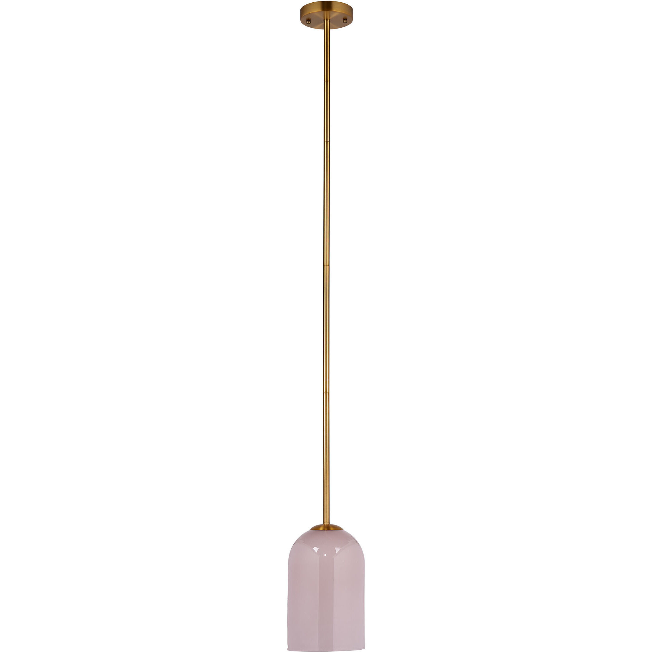 Holt 1 Light 7.25 inch Antique Brass Pendant Ceiling Light in Pink Glass