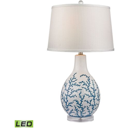 Sixpenny 27 inch 9.5 watt Blue with White and Clear Table Lamp Portable Light in LED, 3-Way