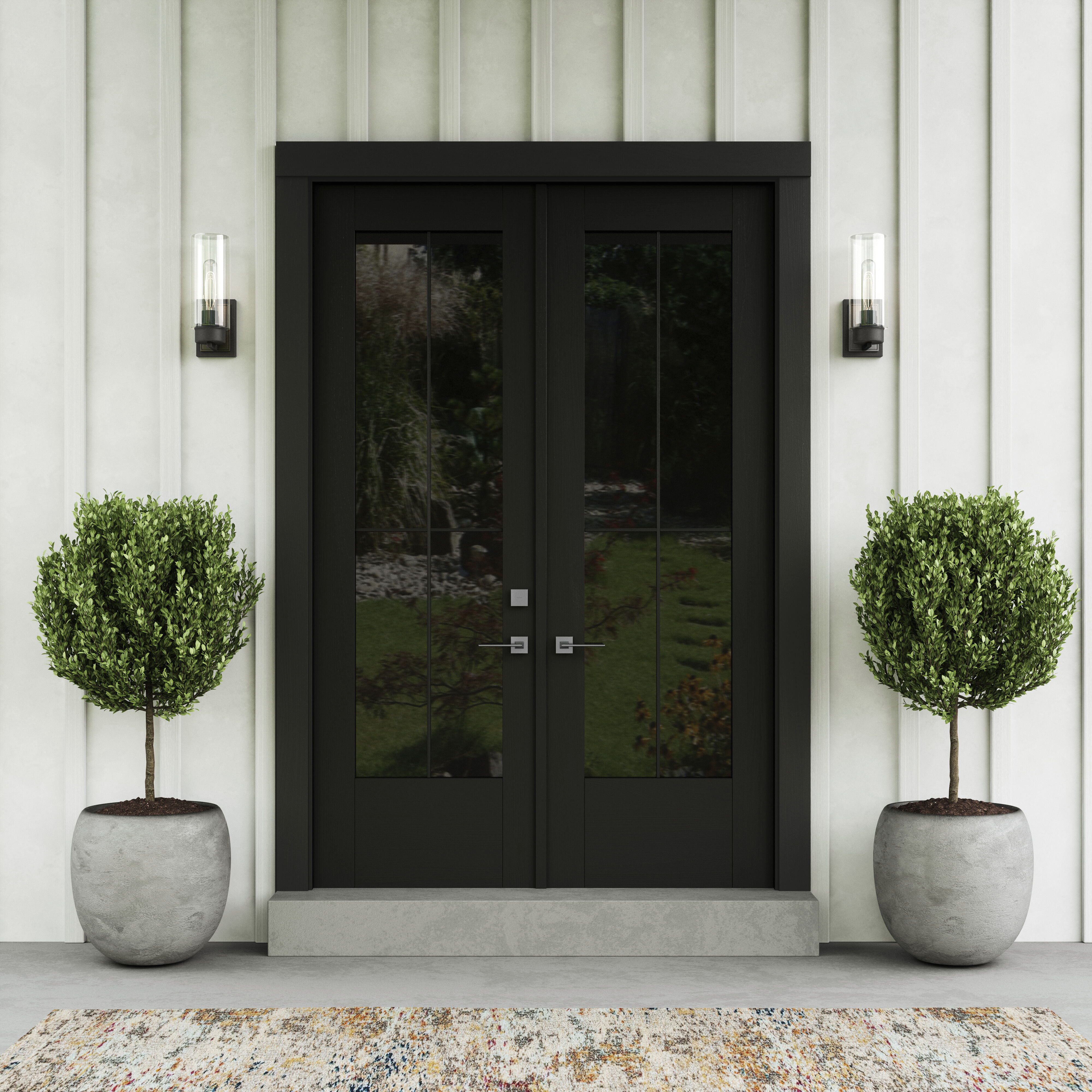 Garity 1 Light 13.5 inch Textured Black with Hematite Outdoor Wall Sconce