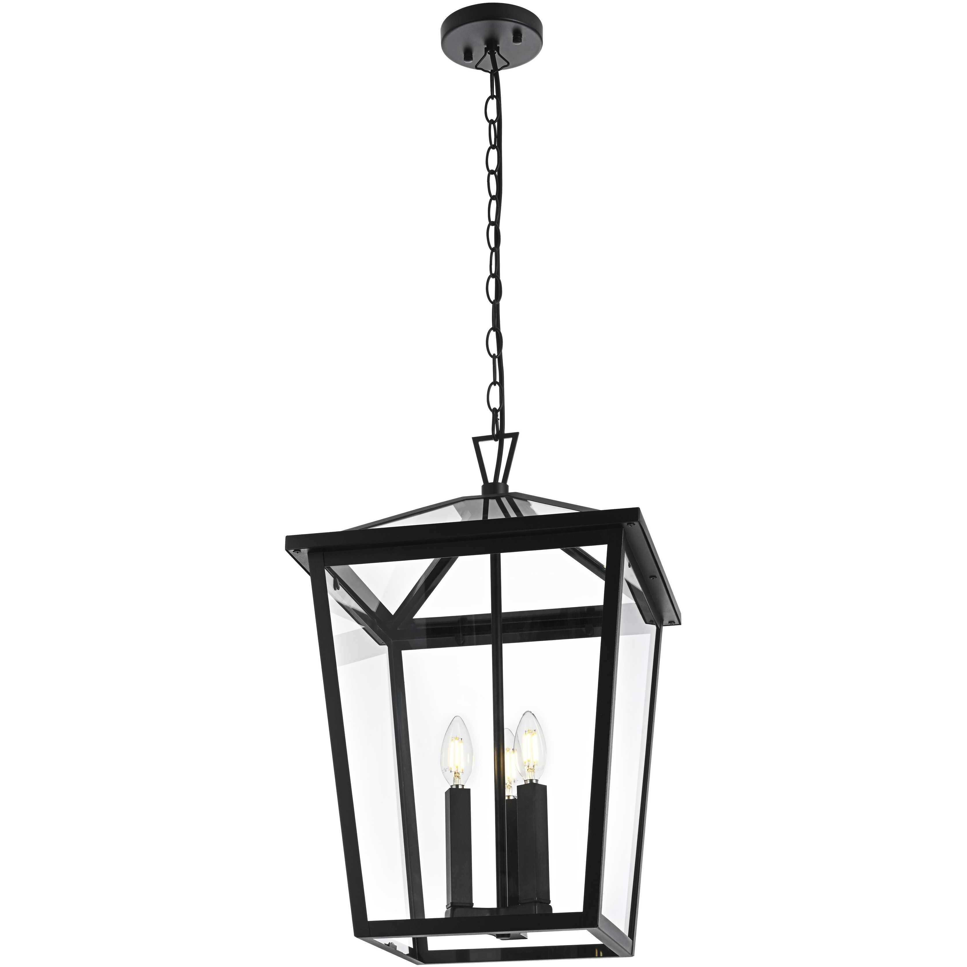 Oxford 3 Light 14 inch Black Outdoor Pendant