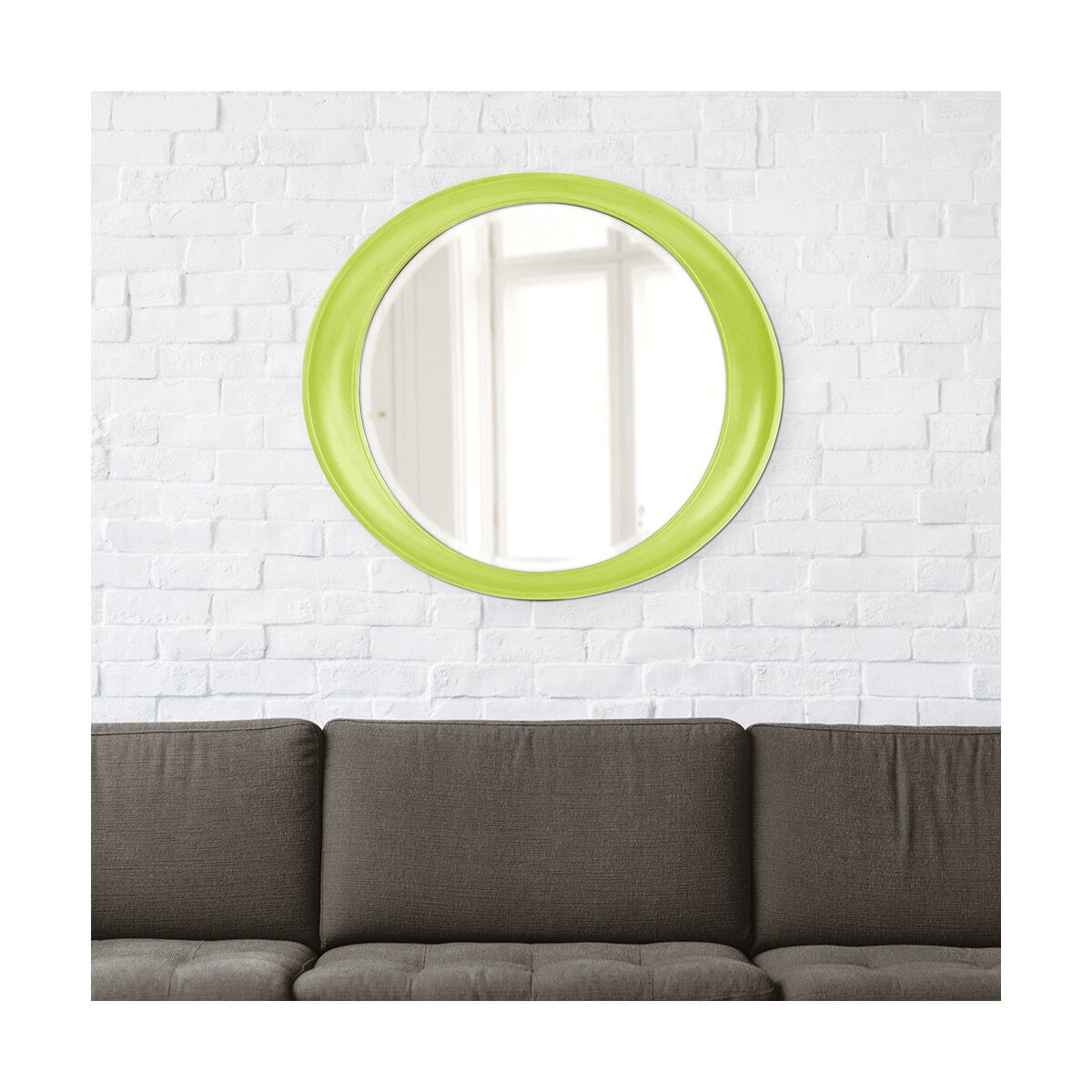 Ellipse 39 X 35 inch Glossy Green Wall Mirror