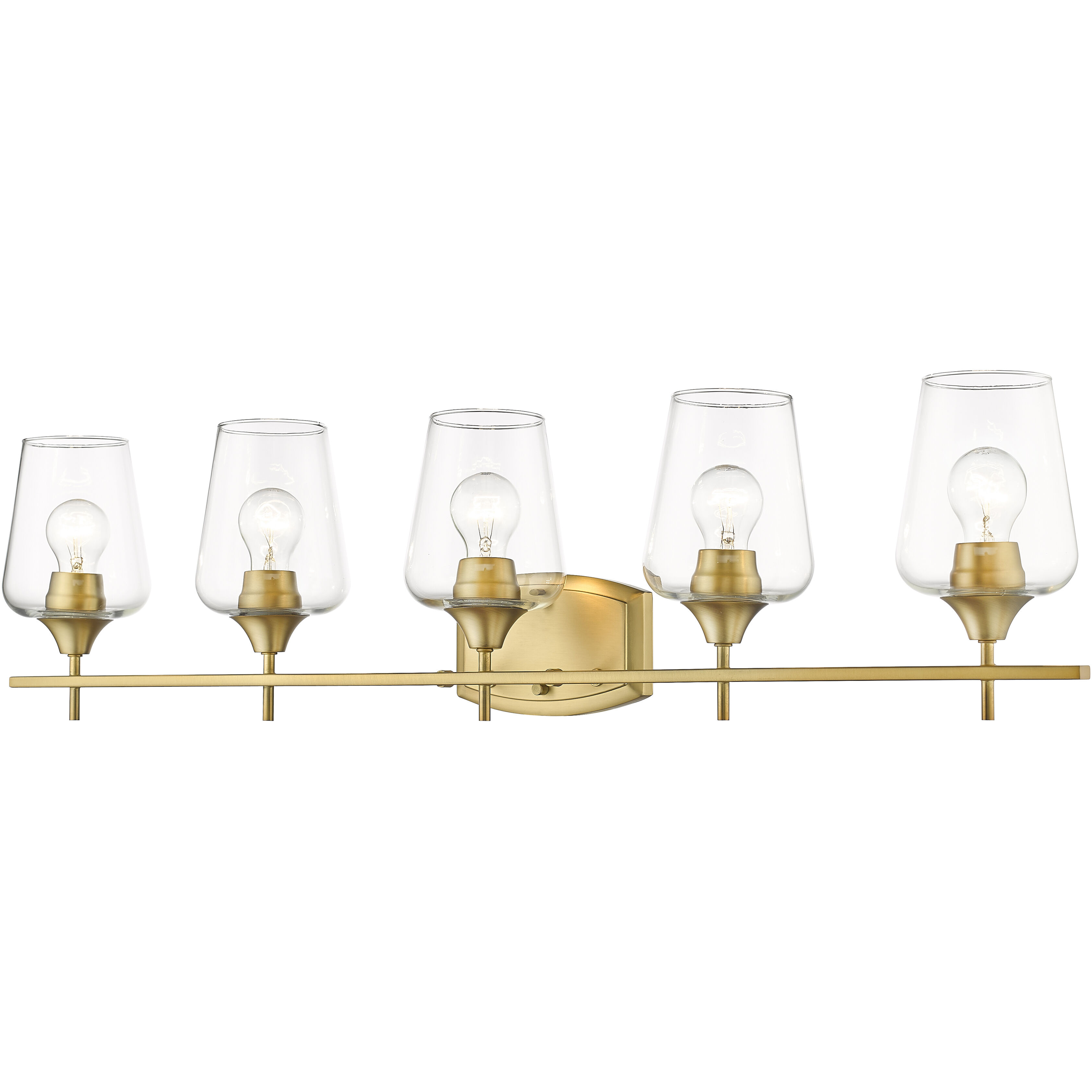 Joliet 5 Light 38 inch Olde Brass Vanity Wall Light