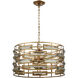 Metro 5 Light 22 inch Gold Leaf Chandelier Ceiling Light