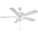 Modern 52 inch White with Walnut/Black Blades Outdoor Ceiling Fan