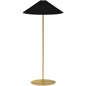 Maine 60.5 inch 100.00 watt Aged Brass Decorative Floor Lamp Portable Light in Black/Gold Jewel Tone