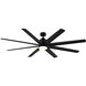 Modern 72 inch Matte Black Outdoor Ceiling Fan