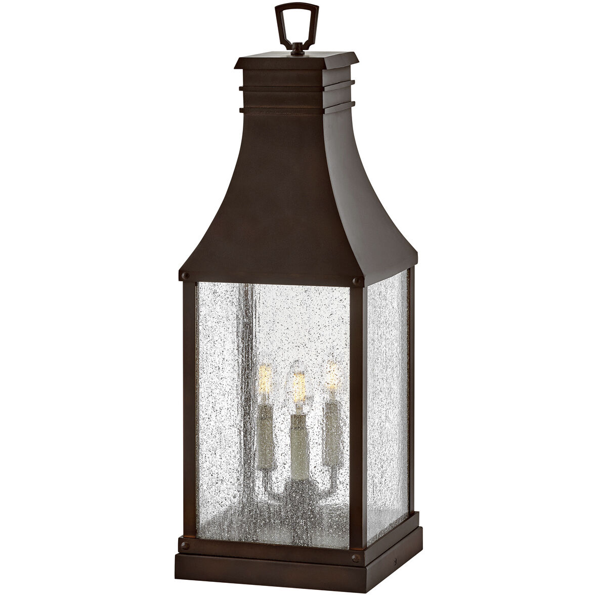 Heritage Beacon Hill LED 27 inch Blackened Copper Outdoor Pier Mount Lantern