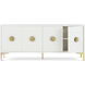 Judith Leiber Couture 80 X 19 inch Solstice / Polished Brass Credenza, Wooden, 4-Door