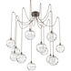 Terra 12 Light 18 inch Flat Bronze Swag Multi-Pendant Ceiling Light in Clear Optic