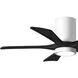Atlas Irene-5HLK 42 inch Gloss White with Matte Black Blades Ceiling Fan, Flush Mounted