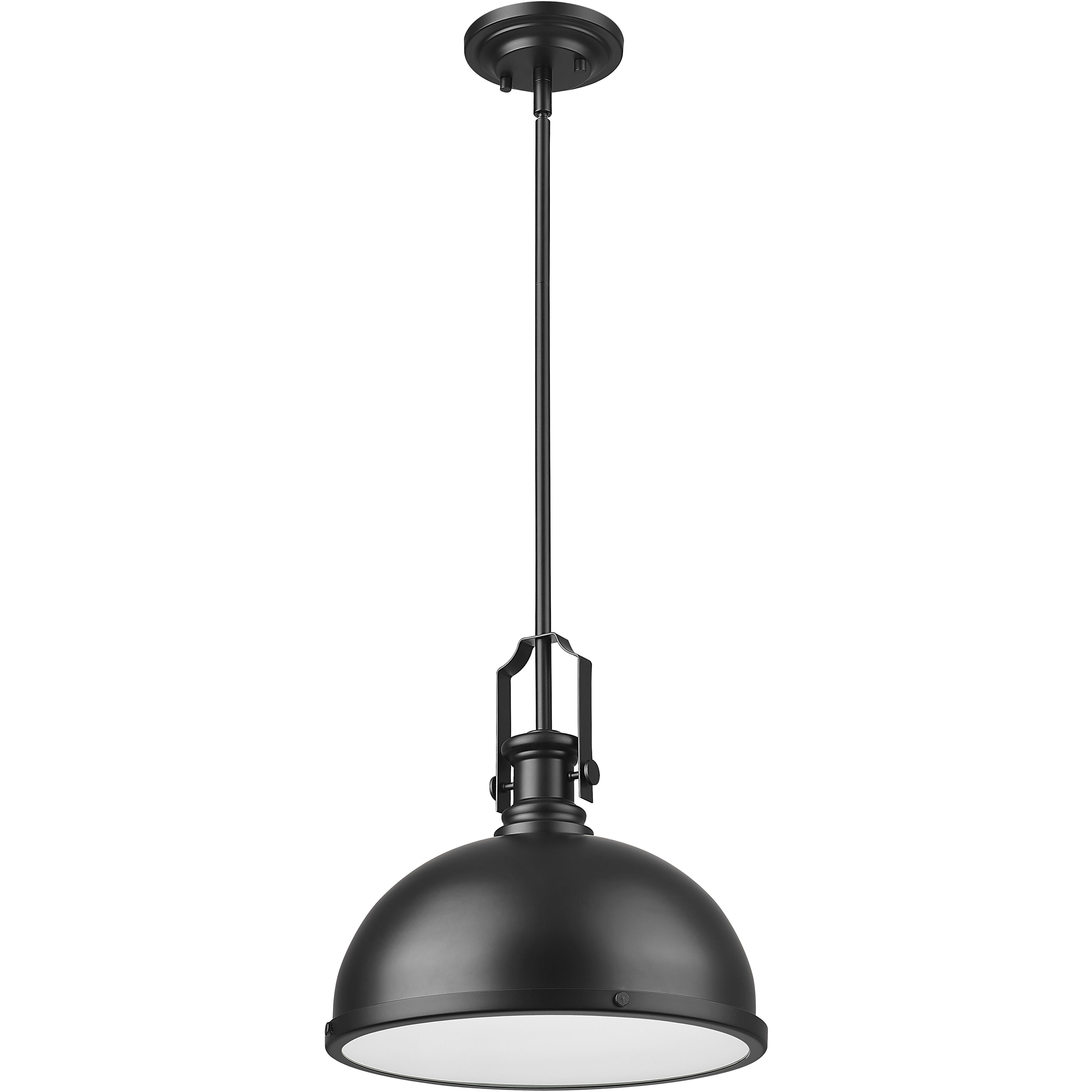 Melange 1 Light 13.25 inch Matte Black Pendant Ceiling Light in Matte Black Steel
