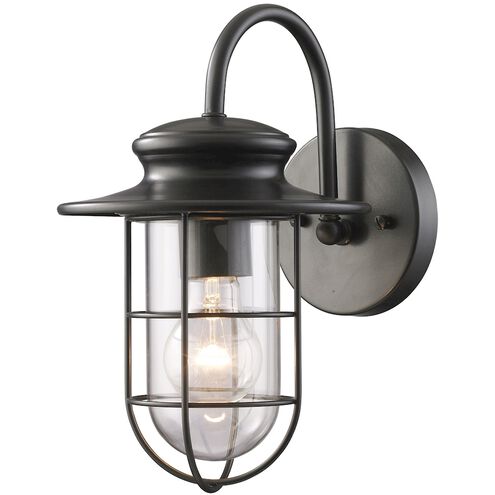 Portside 1 Light 12 inch Matte Black Outdoor Sconce