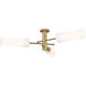 Crown Point 3 Light 39.25 inch Brushed Brass Flush Mount Ceiling Light in Matte White Glass