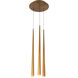 Cascade LED 12 inch Aged Brass Multi-Light Pendant Ceiling Light in 3, Round, 28in.