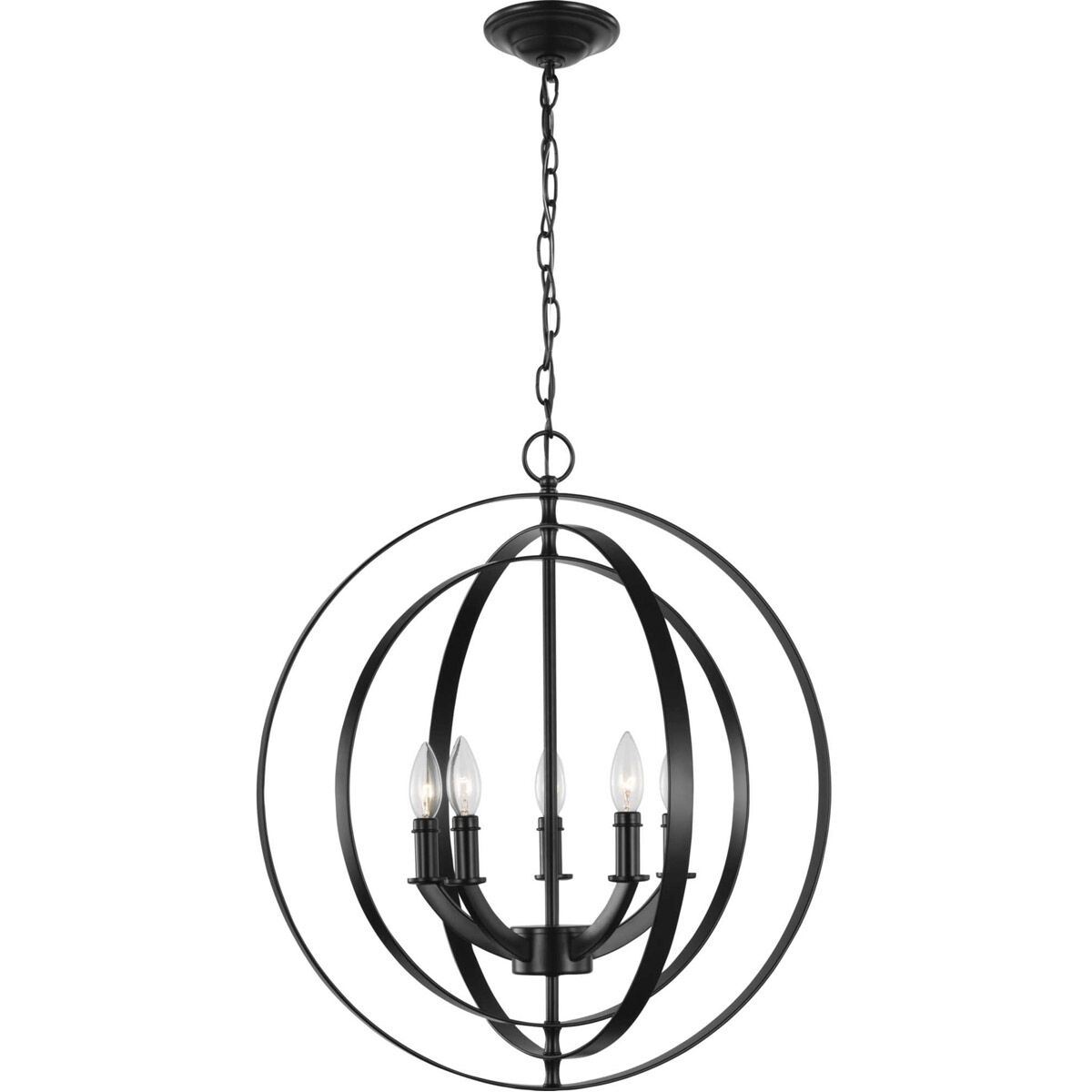 Equinox 5 Light Matte Black Pendant Ceiling Light
