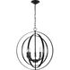 Equinox 5 Light Matte Black Pendant Ceiling Light