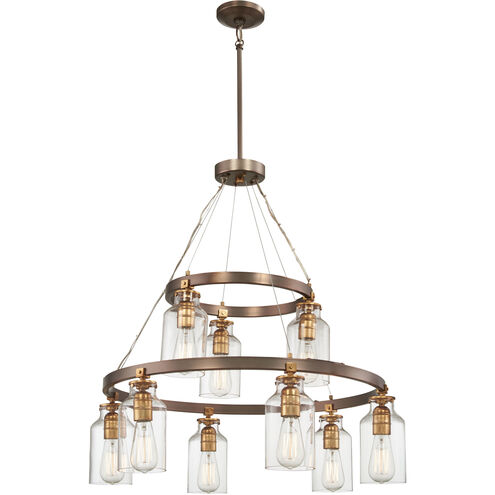 Morrow 9 Light 29 inch Harvard Court Bronze/Gold Chandelier Ceiling Light