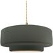 Radiance LED 14.5 inch Pewter Green and Brushed Brass Pendant Ceiling Light