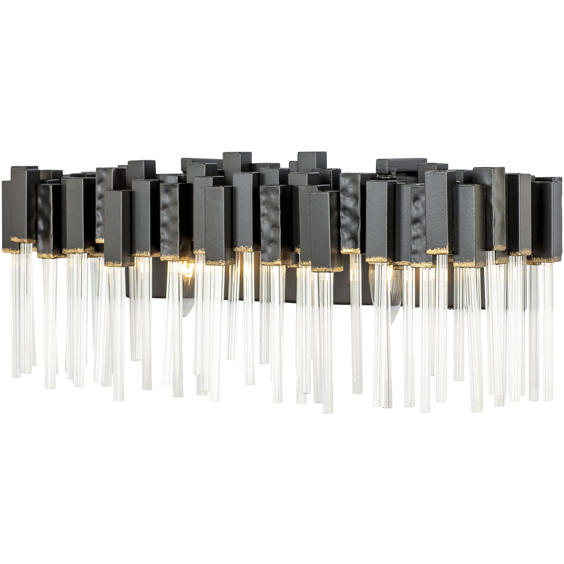 Matrix 2 Light 21 inch Matte Black and French Gold Bath Vanity Wall Light